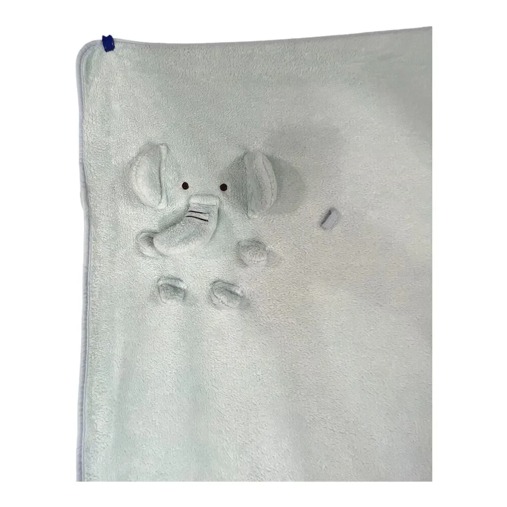 One And Only Creations Blue Elephant Baby Blanket Plush